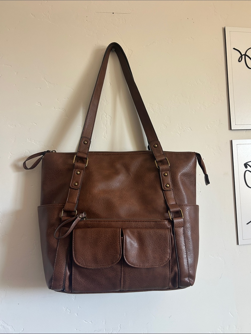 Brown Leather Tote Bag - Women